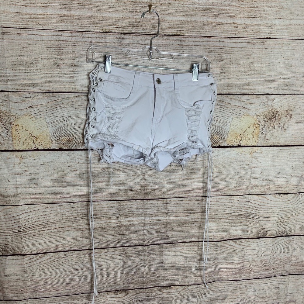 White Cut Off Jeans Shorts